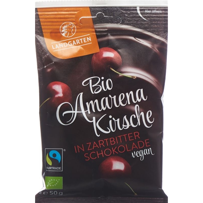 Вишня Landgarten Amarena в органічному чорному шоколаді Fairtrade
