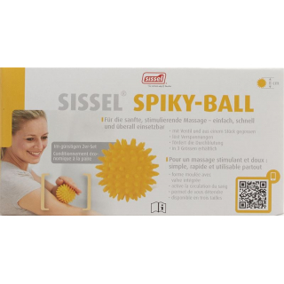 Мяч Sissel Spiky 8см Желтый 2 шт.