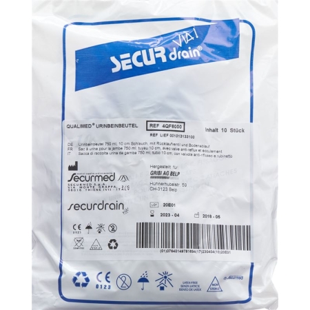 Qualimed urine bag bag 750ml 10cm Rv Abl 10 шт