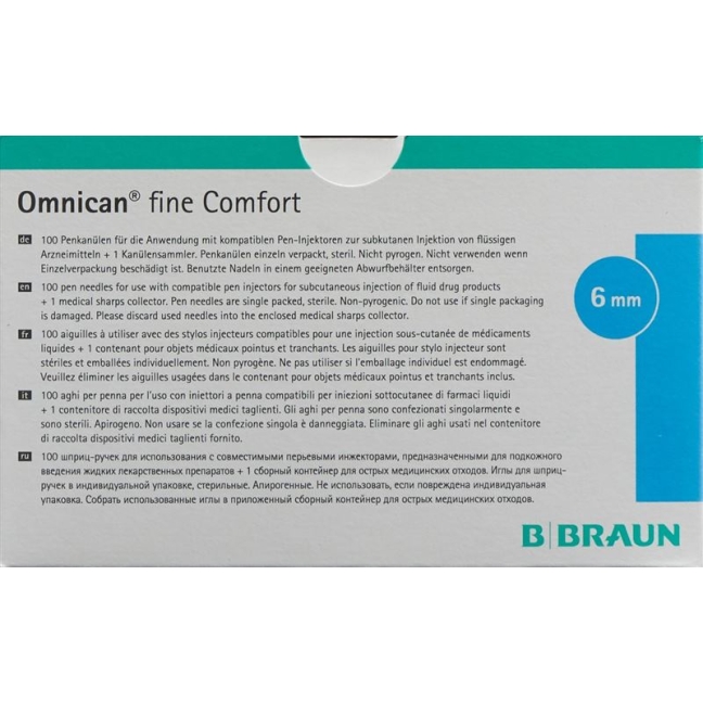 Omnican Fine Comfort G31x6mm M Утилізація 100 шт
