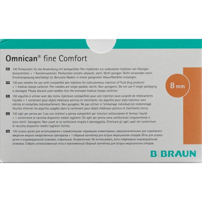 Omnican Fine Comfort G31x8mm M Утилізація 100 шт
