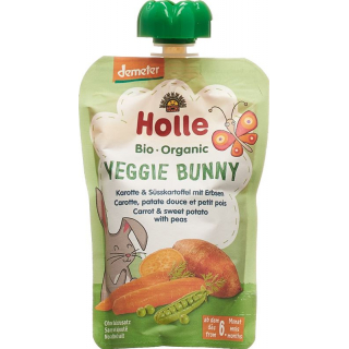 Holle Veggie Bunny Pouchy Carrot Sweet Potato Peas 100g