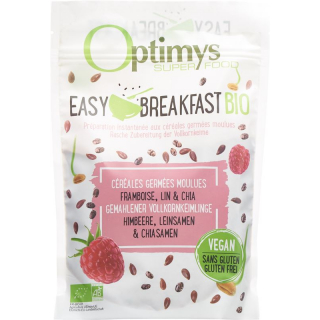 Органический пакетик Optimys Easy Breakfast с малиной и семенами льна и семенами чиа