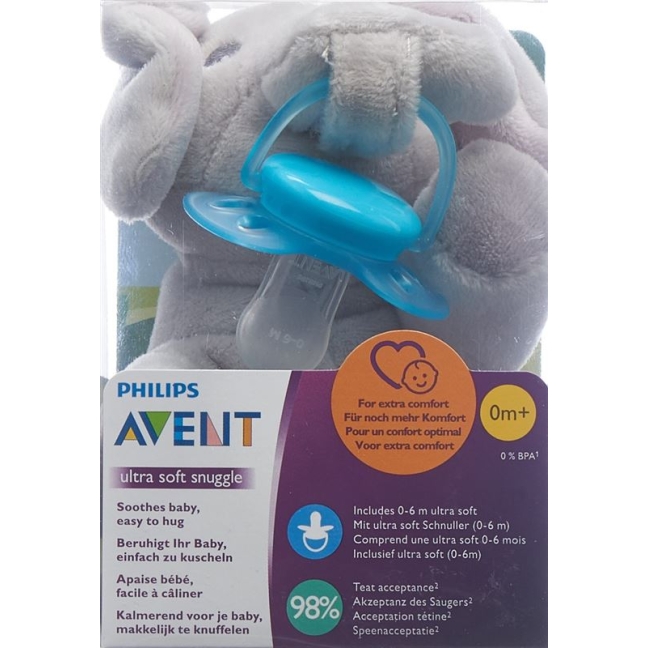Avent Philips Snuggle + ultra soft elephant turquoise