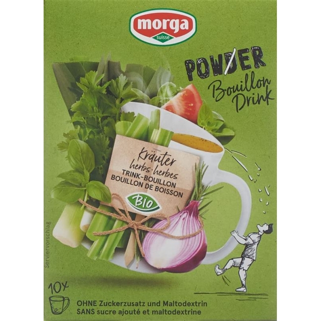 Morga PowerPowder BouillonDrink Органічні трави 10 пакетиків 4 г
