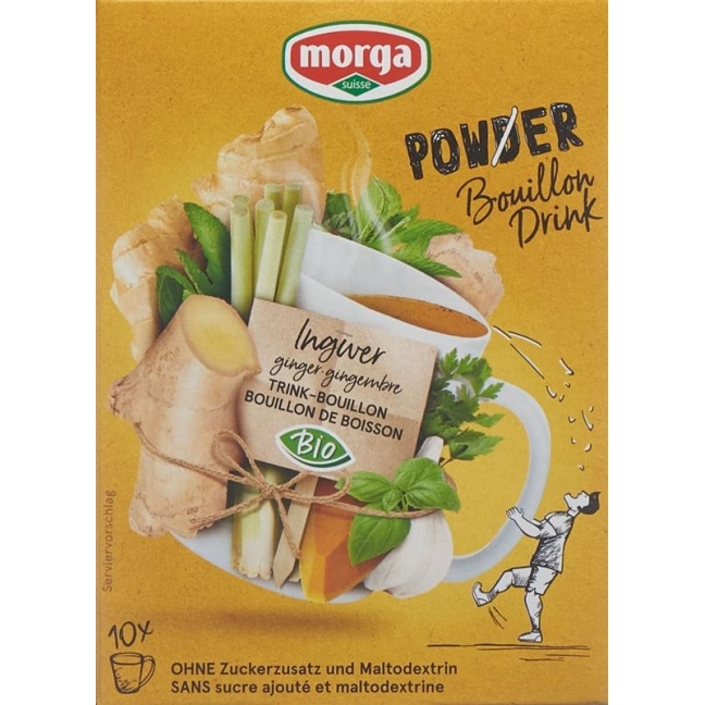 Morga PowerPowder BouillonDrink Ginger Organic 10 пакетиків 4 гр