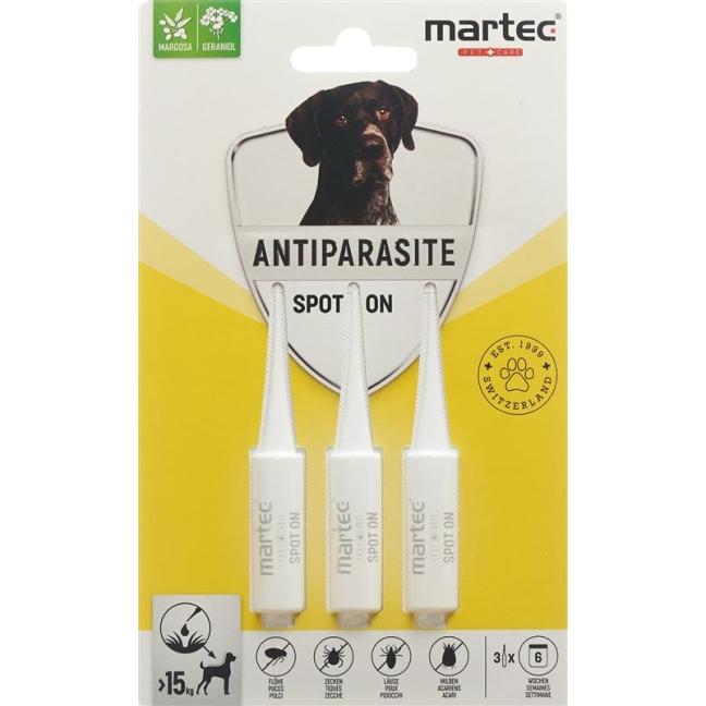 Martec Pet Care Spot Antip 15kg Hunde 3x 3ml