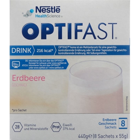 Optifast Drink Strawberry 8 Bag 55g