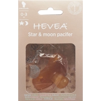 Пустушка HEVEA Orthodontic Star &amp; Moon 0-3M