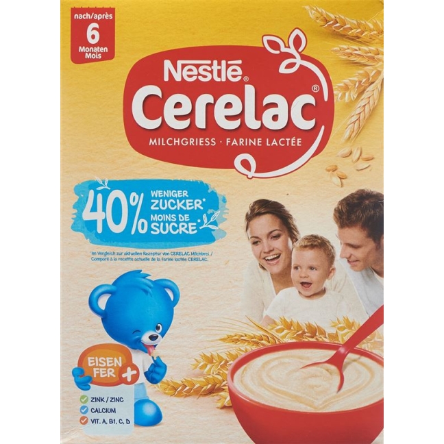 Каша NESTLE CERELAC молочная -40% сахар 6М