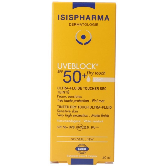 ISIS PHARMA UVEBLOCK DRY TOUCH SPF 50+ СВІТЛИЙ ТІНУВАНИЙ 40 мл