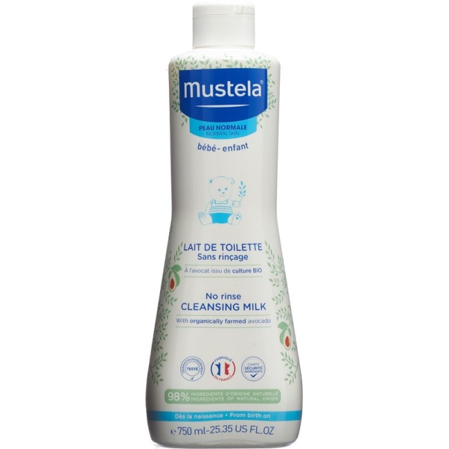 Mustela очищаюче молочко для нормальної шкіри без змивання Fl 750 мл