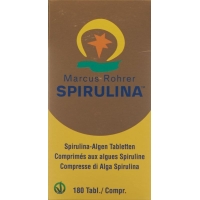 Таблетки Marcus Rohrer Spirulina в стеклянной бутылке 180 штук.