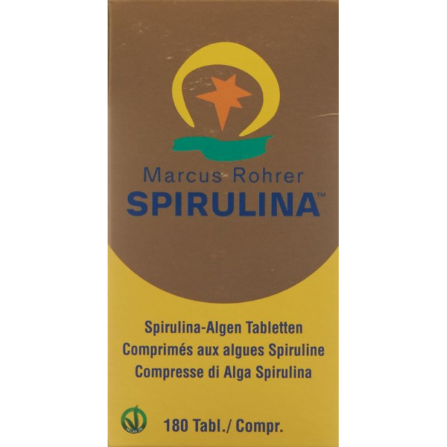 Таблетки Marcus Rohrer Spirulina в стеклянной бутылке 180 штук.