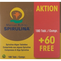 Marcus Rohrer Spirulina Tabl 180 штук + 60 штук безкоштовно скляна пляшка