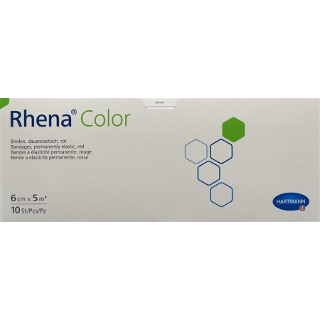 Еластичний бинт Rhena Color 6смx5м червоний відкритий 10 шт