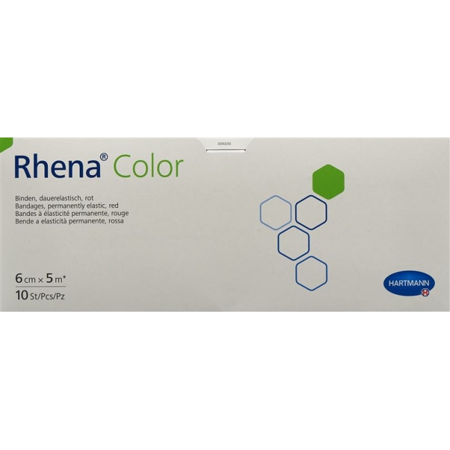 Еластичний бинт Rhena Color 6смx5м червоний відкритий 10 шт