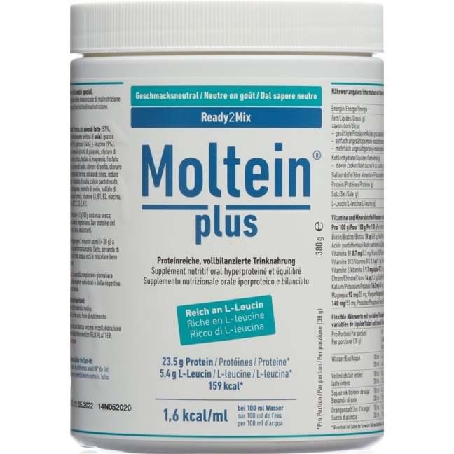 Moltein PLUS Ready2Mix Unflavoured Ds 380 г
