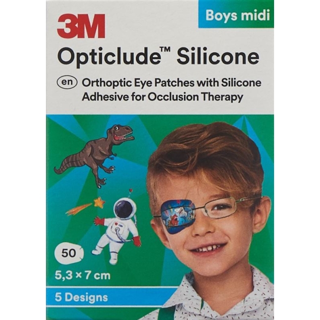 Силіконова пов'язка для очей 3M Opticlude 5.3x7cm Midi Boys 50 шт.