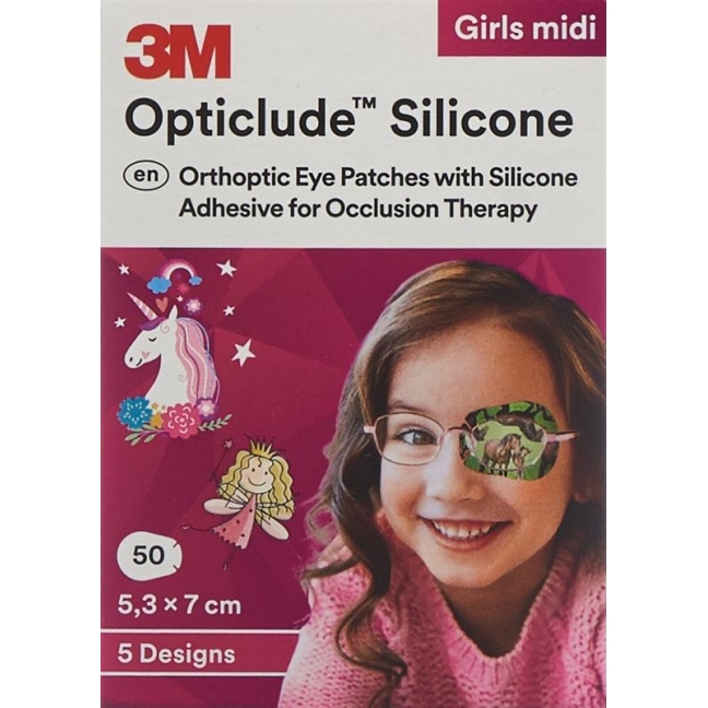 Силіконова пов'язка для очей 3M Opticlude 5.3x7cm Midi Girls 50 шт.