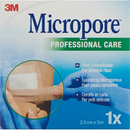Лейкопластир 3M Micropore фліс без дозатора 25ммх5м колір шкіри