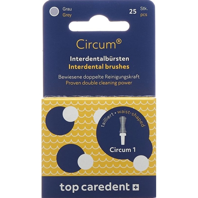 Пензлі Top Caredent Circum 1 Int Brushes Grey 25 шт