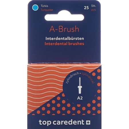 Top Caredent A-brush 2 Idbh-t Turquoise 25 шт