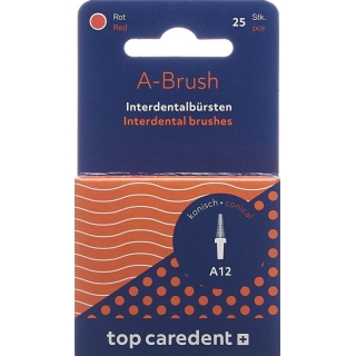 Top Caredent A-brush 12 Idbh-rk Red Conical 25 шт.