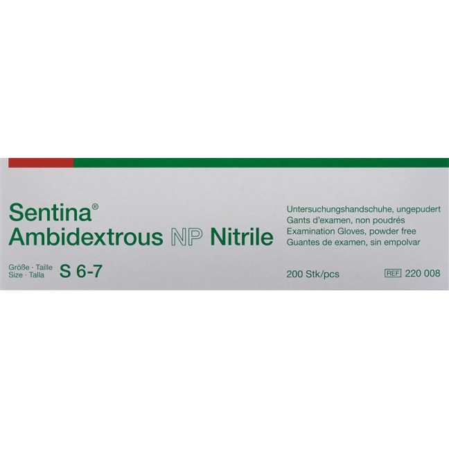 Sentina Ambidextrous S 6-7 Nitrile Powder Free 200 шт