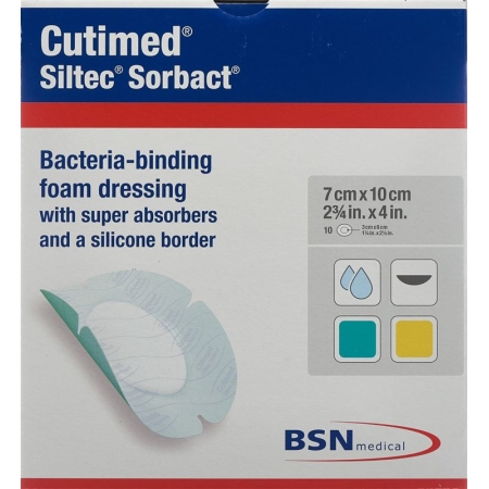 Cutimed Siltec Sorbact 7х10см овал 10 шт