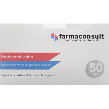 Маска медична Farmaconsult одноразова тип IIR синя 50 шт