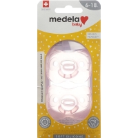 Мягкие силиконовые пустышки Medela для девочек 6–18 лет, 2 шт.