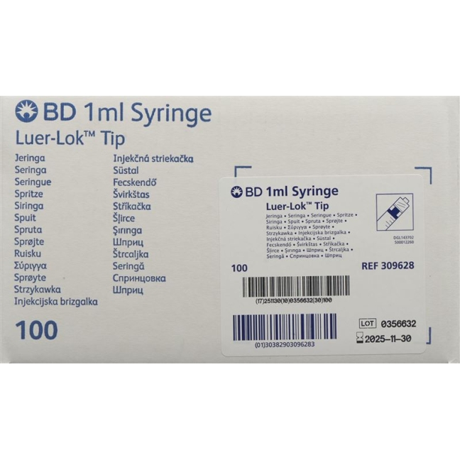 Шприц BD Plastipak 1 мл Ll Centric 0,01 мл 100 шт.