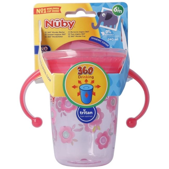 NUBY Trinkta 360° Wonder Cup TRITAN 240 мл РОЖЕВИЙ