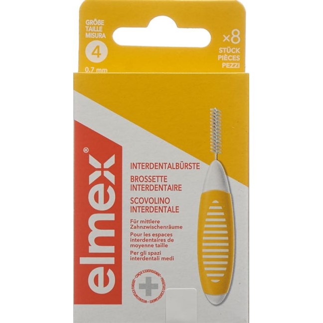 Міжзубні щітки Elmex 0,7 мм жовті 6 шт