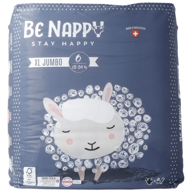 Підгузки BE NAPPY розмір 6 15-30кг XL jumbo