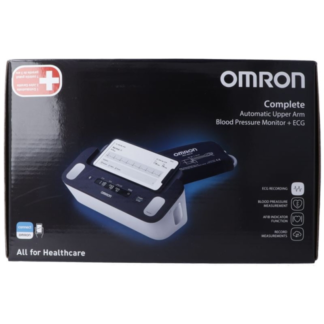 OMRON Вимірює артеріальний тиск на плечі за допомогою інтегрованого ЕКГ-радіо