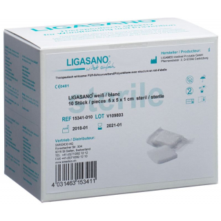 Компрессы пенные Ligasano 5х5х1см стерильные 10 шт.