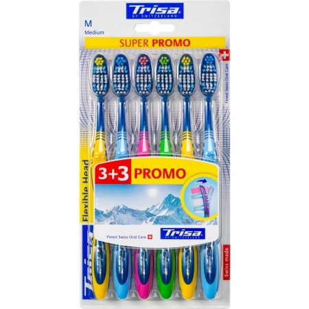 Trisa Flexible Head Jubilaeumspromo Pack Med 6 шт