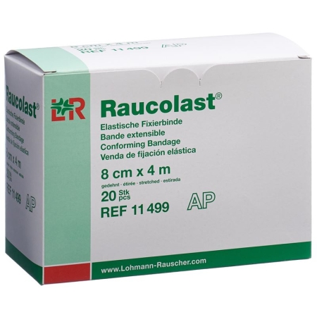 Бинт Raucolast еластичний фіксуючий 8смх4м 20 шт