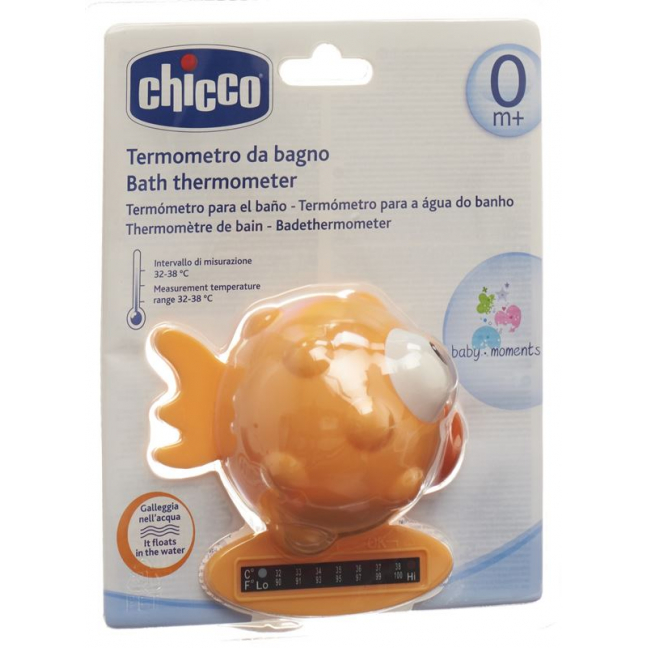 Chicco Bath Thermometer Globe Fish Orange 0m +