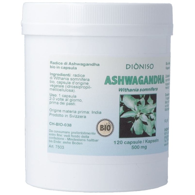 Капсули Dioniso Ashwagandha банка по 120 шт