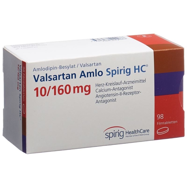 Valsartan Amlo Spirig HC Filmtabletten 10/160mg 98 Stück