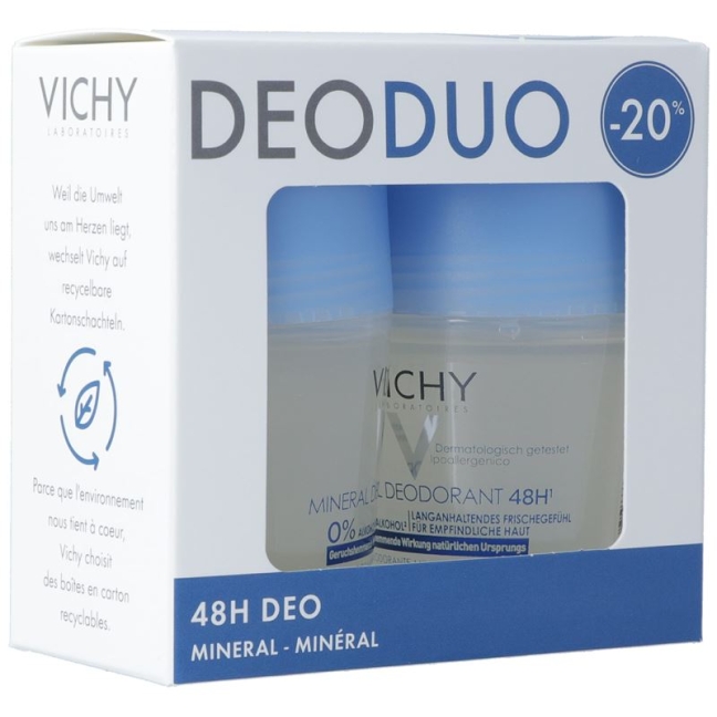 Vichy DeoDuo Mineral Roll On 2x 50 мл