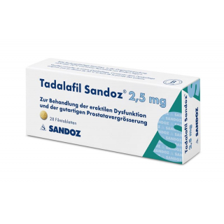 ТАДАЛАФИЛ Сандоз таблетки пленочные 2,5 мг