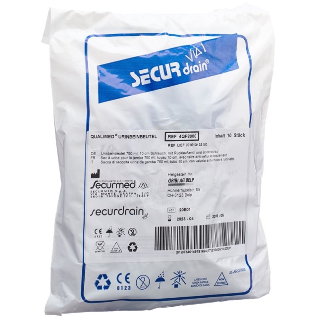 Qualimed urine bag bag 750ml 10cm Rv Abl 10 шт