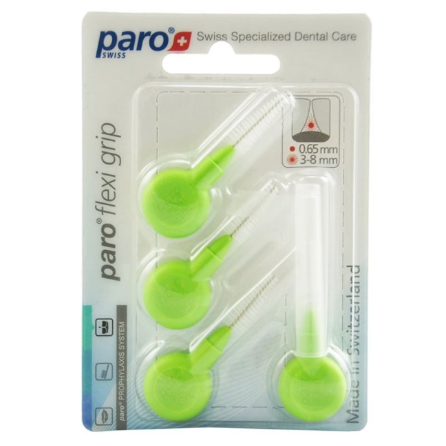 Paro Flexi Grip 3/8,0 мм, світло-зелений, конічний, 4 шт