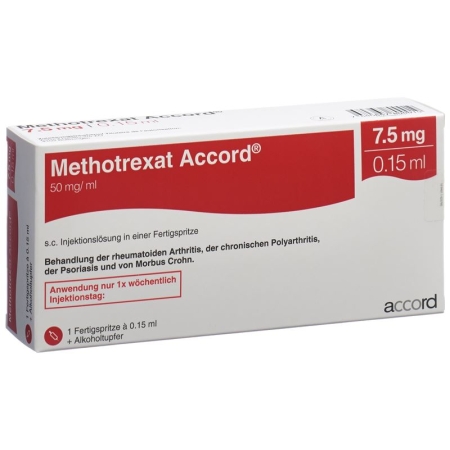 Methotrexate Accord Inj Lös 7,5 мг/0,15 мл Ферцпр 0,15 мл