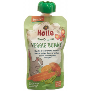 Holle Veggie Bunny Pouchy Carrot Sweet Potato Peas 100g