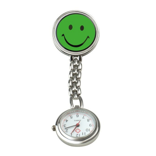 Sundo Schwestern-Uhr Smiley 9cm Grün M Clip Batt
